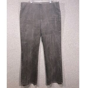 Soft Surroundings Womens XL Faded Black Pull On Straight Leg Jeans High Rise